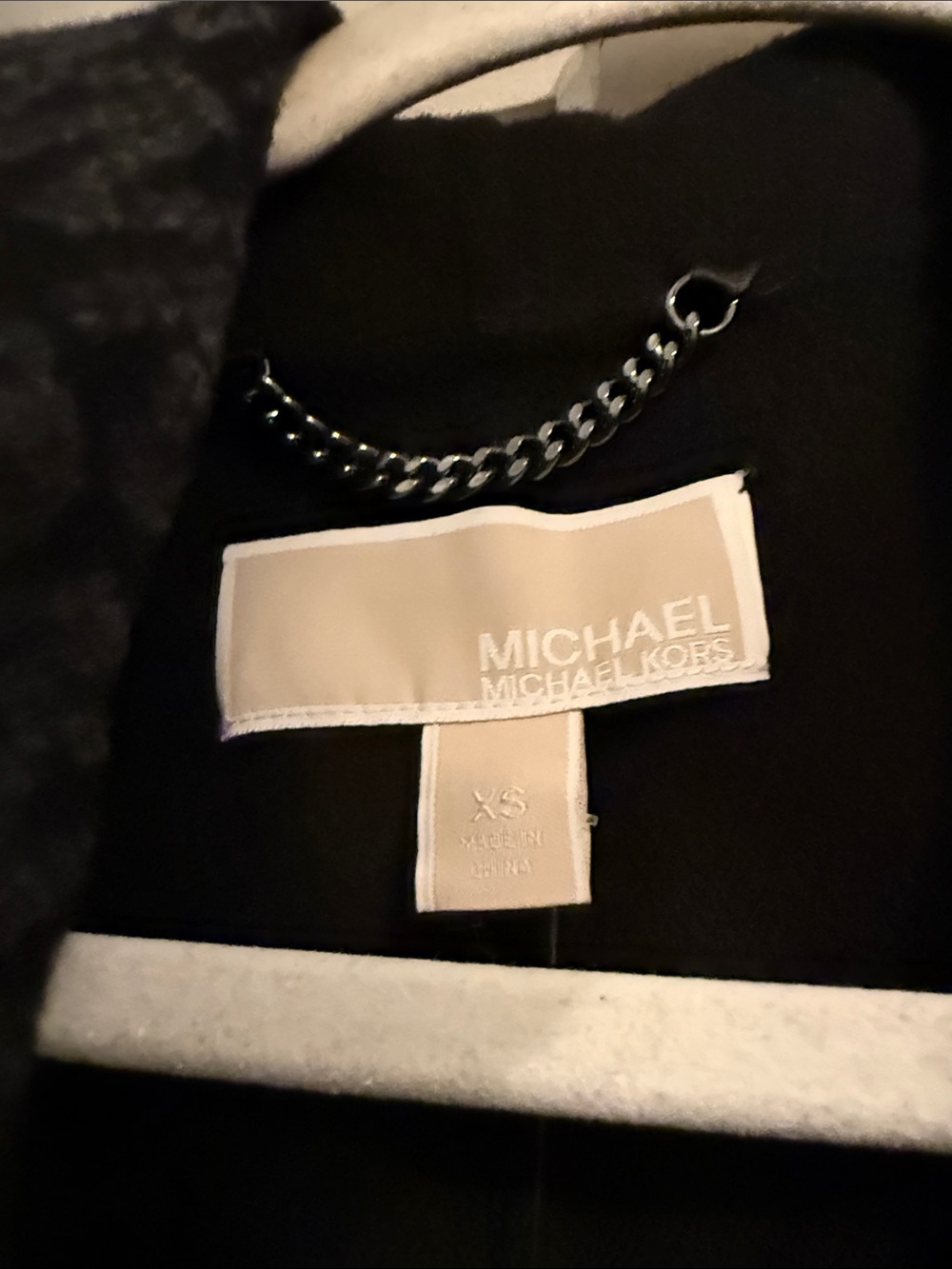 Michael Kors Black& gray wrap 3/4 coat w logo  with   Shash tie waist